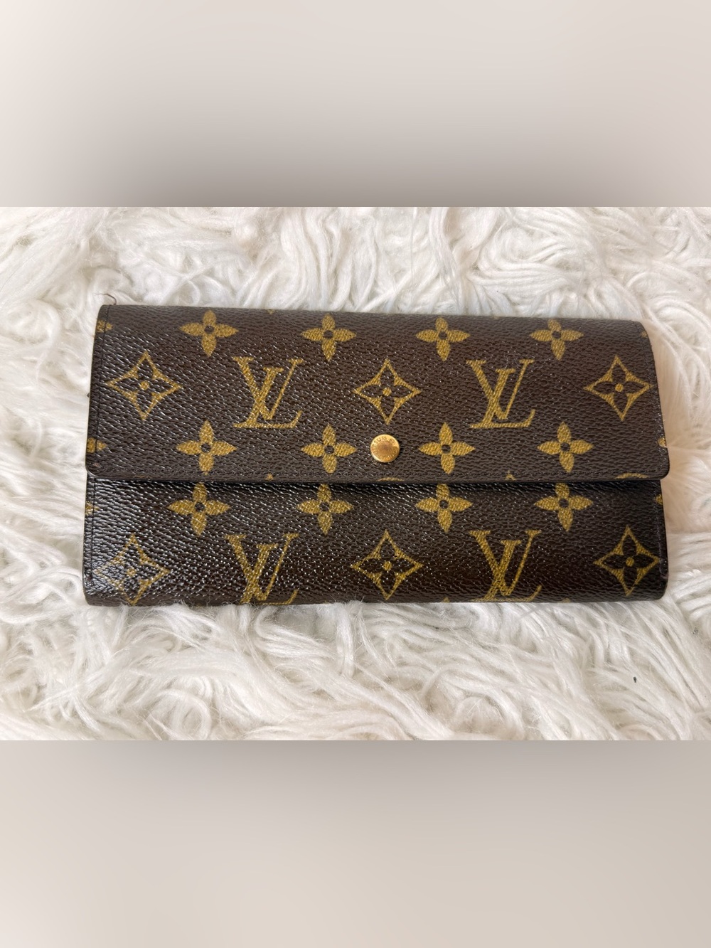 Louis Vuitton Monogram Canvas Trifold Wallet in Brown and Gold